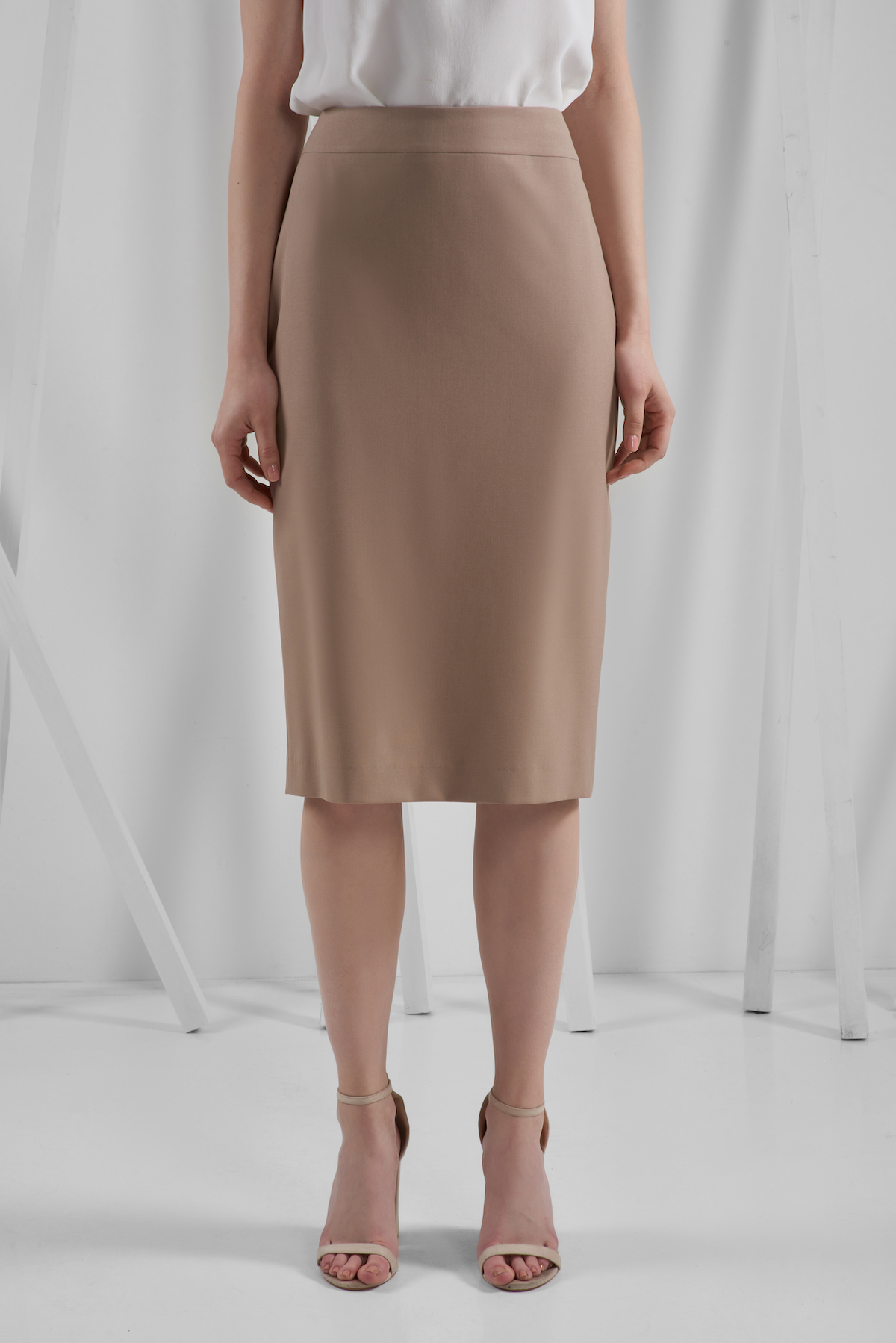 Юбка-карандаш VASSA&Co, пол женский, цвет бежевый, фото №3