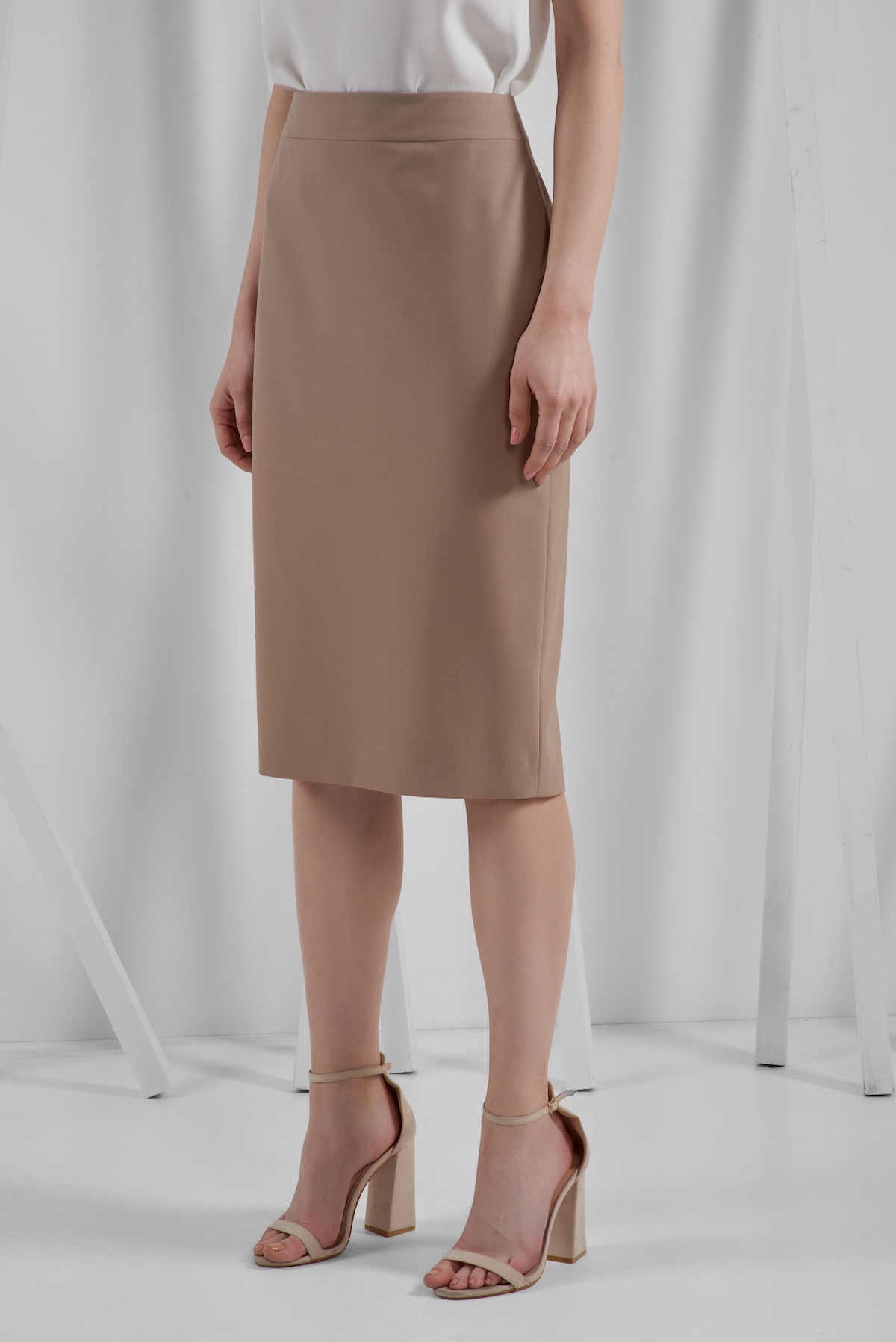 Юбка-карандаш VASSA&Co, пол женский, цвет бежевый, фото №4