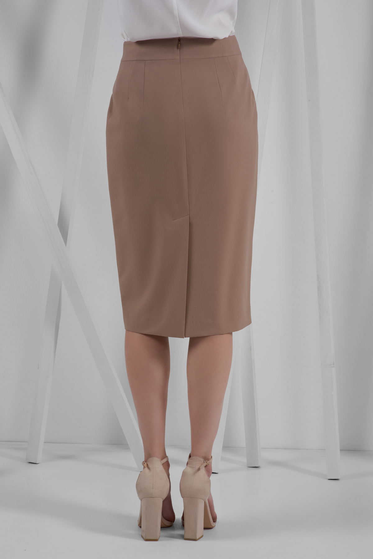 Юбка-карандаш VASSA&Co, пол женский, цвет бежевый, фото №5