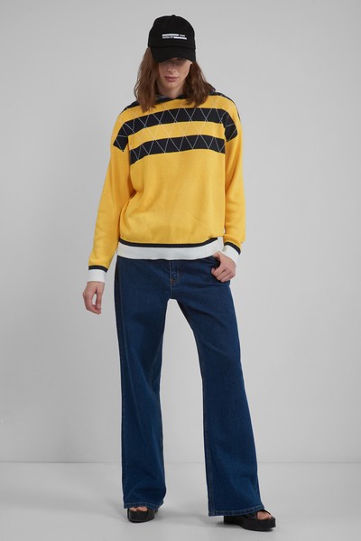 Худи из вязаного трикотажа VASSA CODE, пол женский, цвет желтый, фото №2