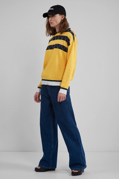 Худи из вязаного трикотажа VASSA CODE, пол женский, цвет желтый, фото №3