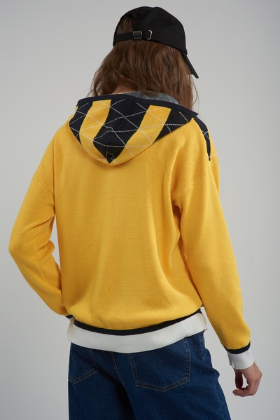 Худи из вязаного трикотажа VASSA CODE, пол женский, цвет желтый, фото №6