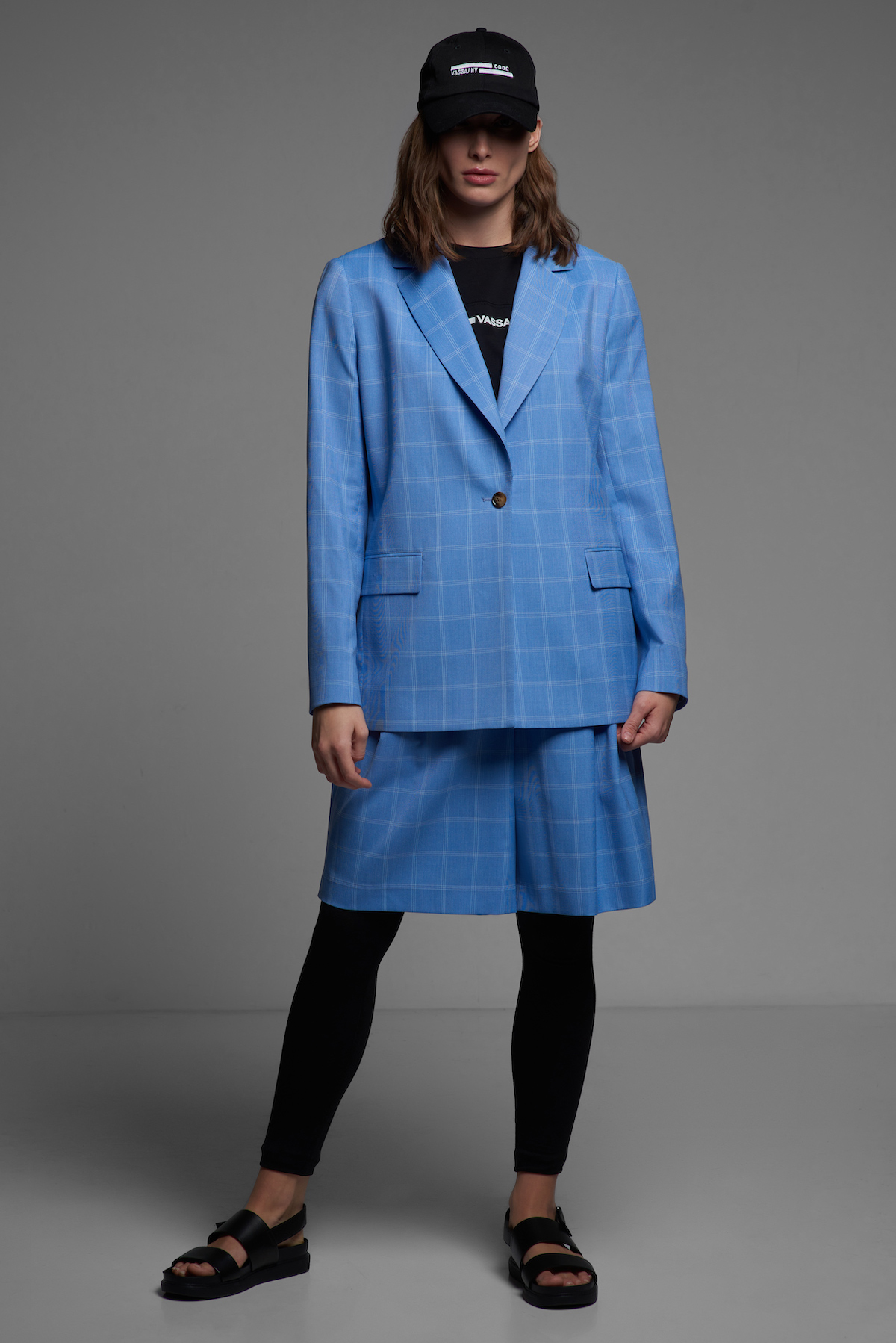 Жакет прямого кроя VASSA CODE, пол женский, цвет голубой, фото №2