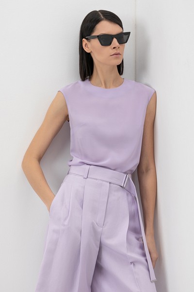 Кюлоты в сиреневом оттенке VASSA&Co, пол женский, цвет фиолетовый, фото №2