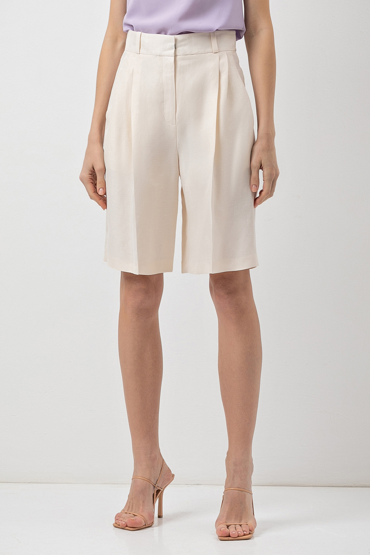 Шорты-бермуды VASSA&Co, пол женский, цвет белый, фото №4