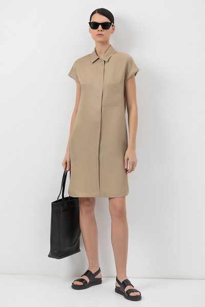 Платье со спортивными деталями VASSA&Co, пол женский, цвет бежевый, фото №2