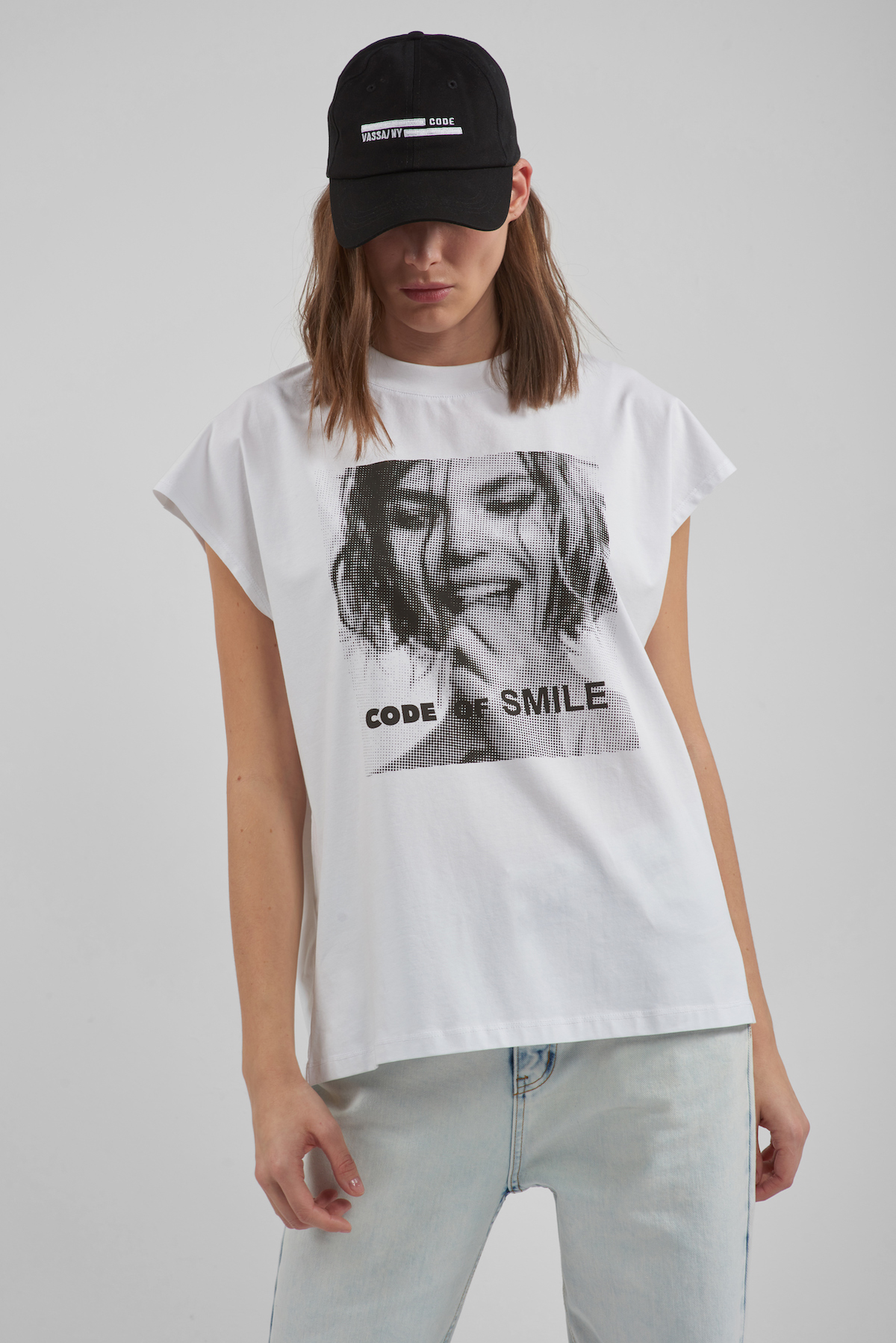 Футболка c принтом VASSA CODE, пол женский, цвет белый, фото №2