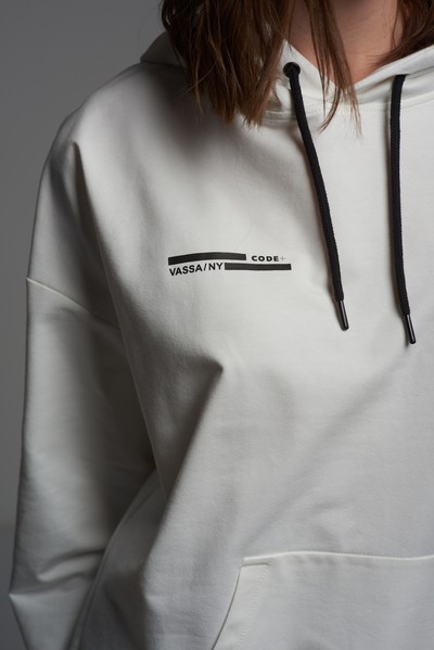 Худи с принтом VASSA CODE, пол женский, цвет белый, фото №5