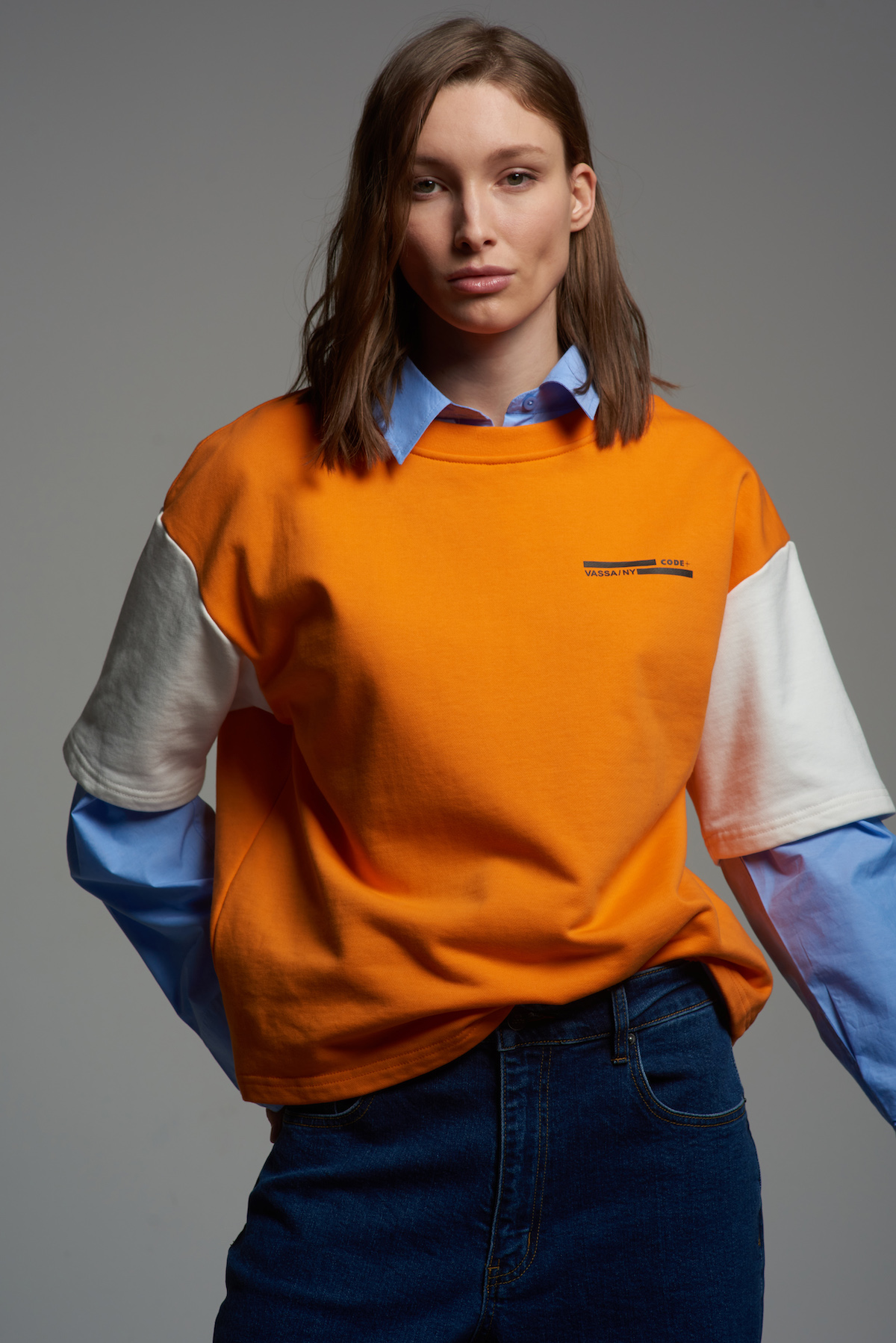 Толстовка с коротким рукавом VASSA CODE, пол женский, цвет оранжевый, фото №3