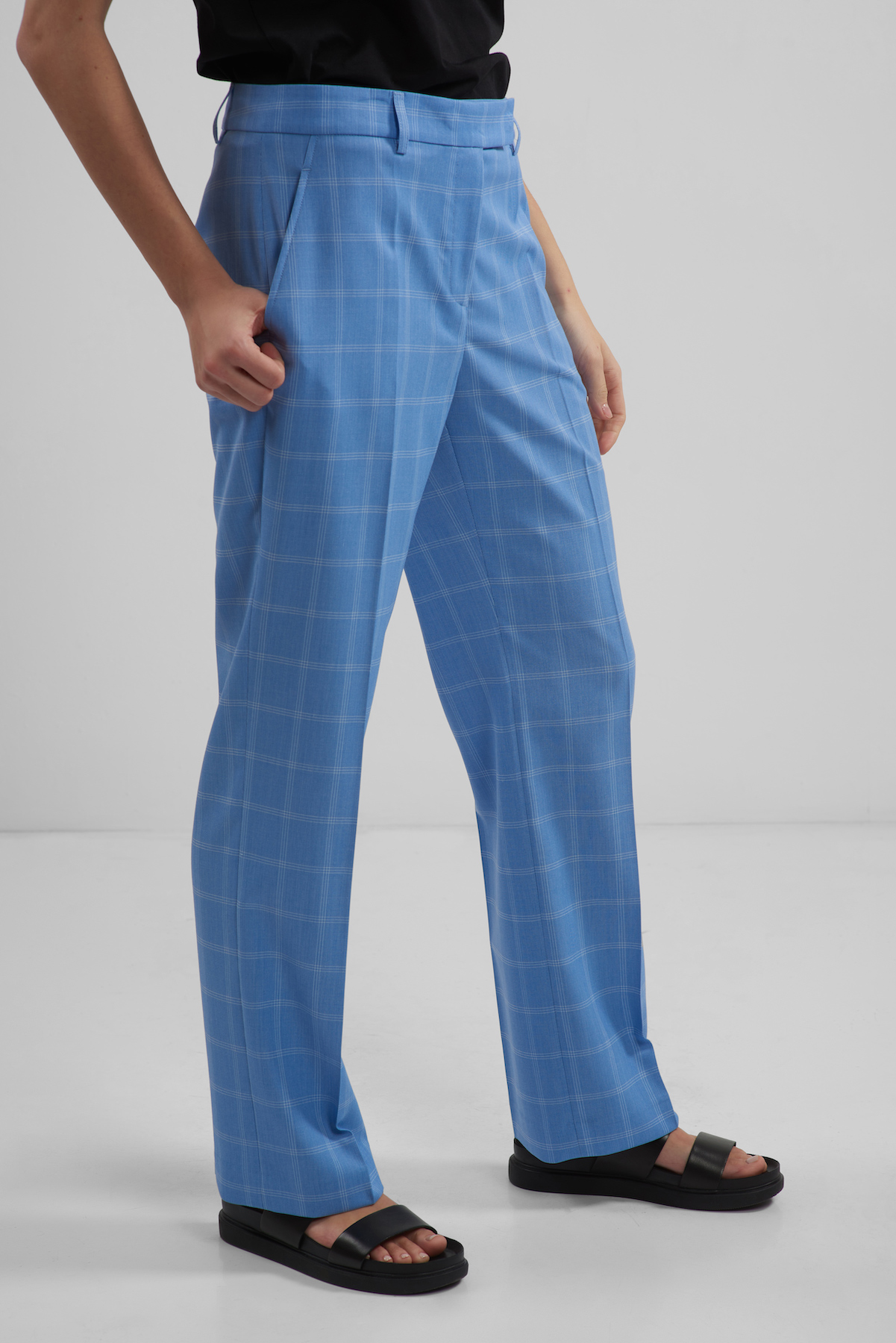 Брюки прямые VASSA CODE, пол женский, цвет голубой, фото №4