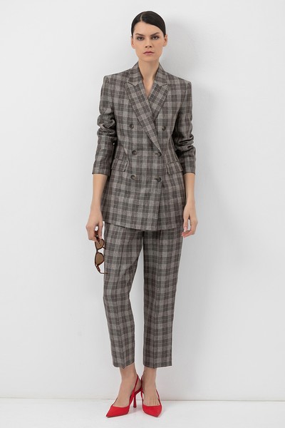 Жакет двубортный VASSA&Co, пол женский, цвет коричневый, фото №3