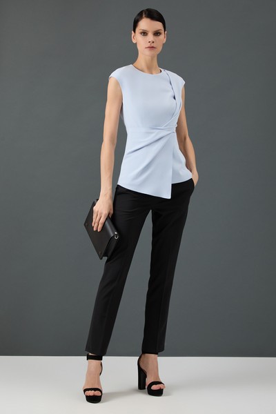 Дизайнерская блузка VASSA&Co, пол женский, цвет голубой, фото №3