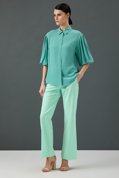 Блузка VASSA&Co, пол женский, цвет зеленый, фото №2