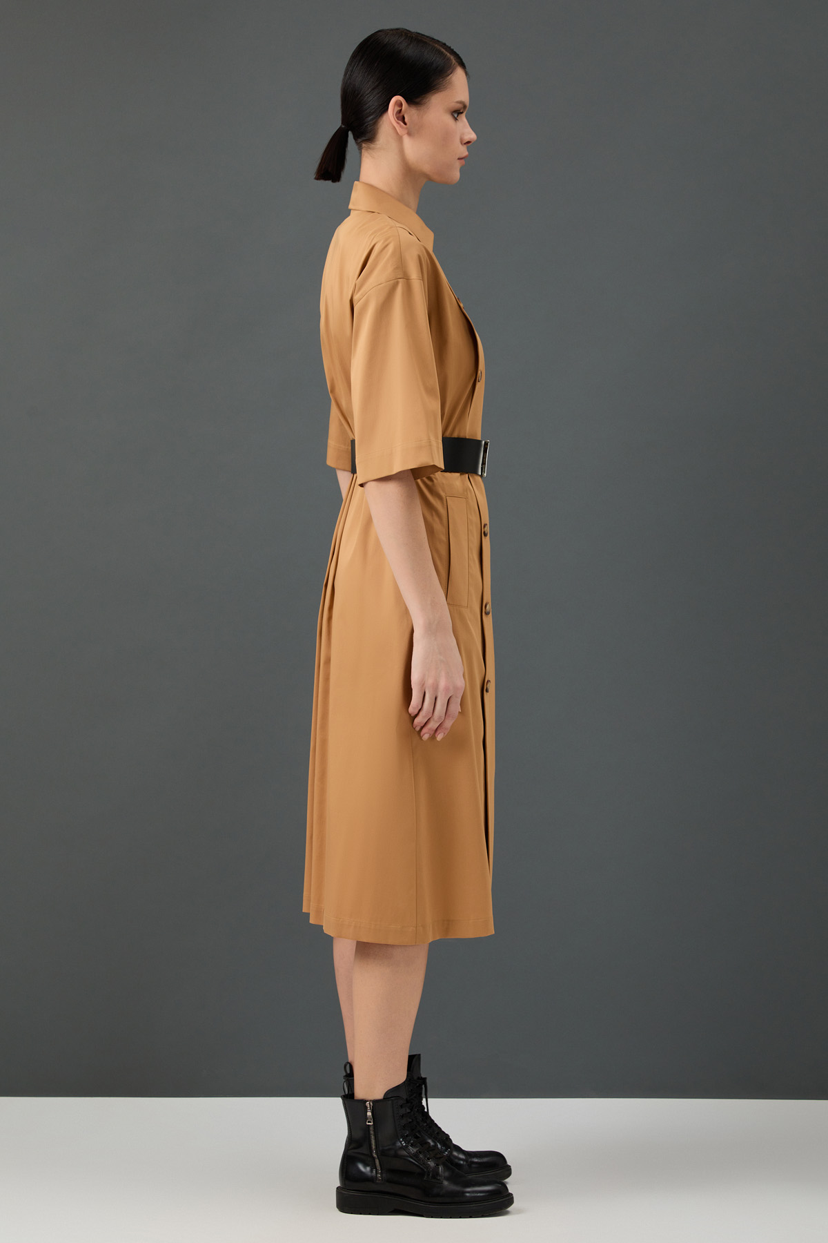 Платье - рубашка VASSA&Co, пол женский, цвет бежевый, фото №4