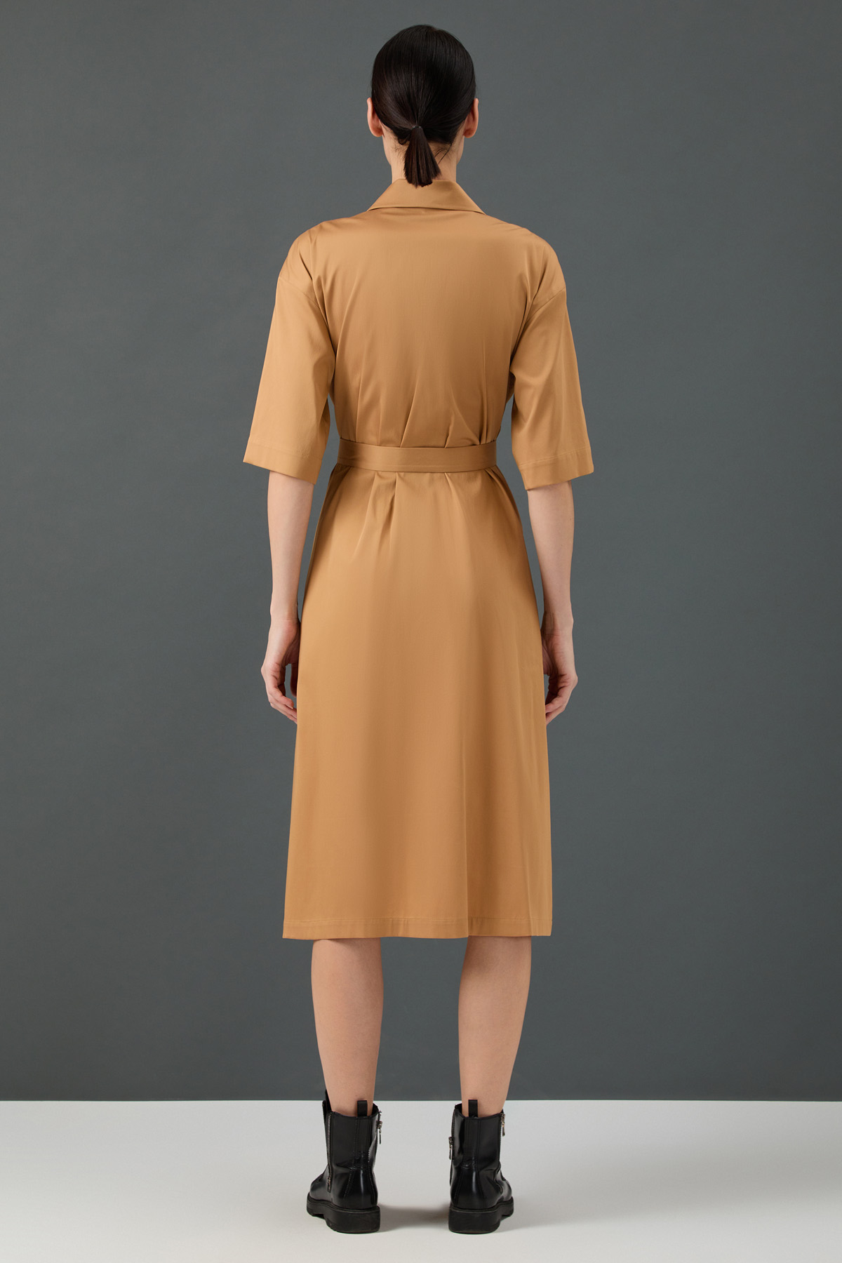 Платье - рубашка VASSA&Co, пол женский, цвет бежевый, фото №5