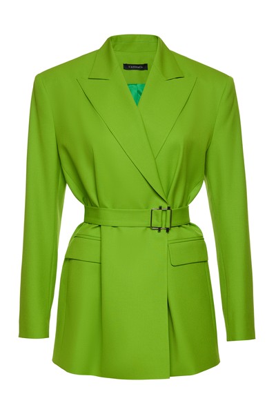 Жакет с расширенными плечами VASSA&Co, пол женский, цвет зеленый, фото №4