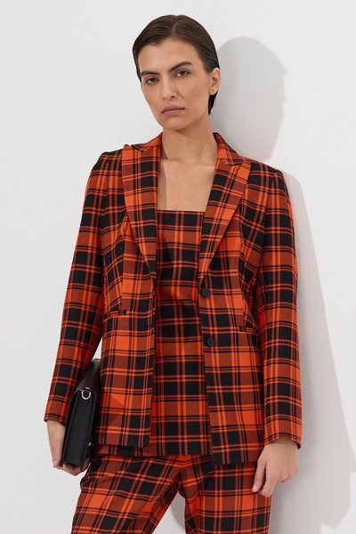 Жакет приталенного кроя VASSA&Co, пол женский, цвет оранжевый, фото №3