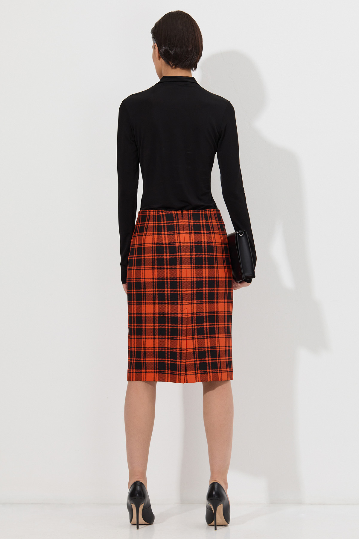 Юбка в клетку VASSA&Co, пол женский, цвет оранжевый, фото №5