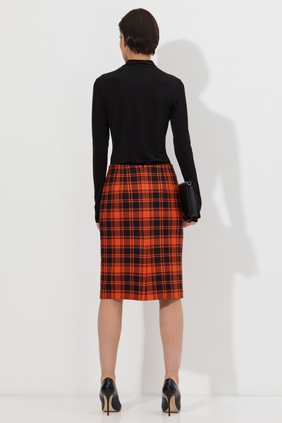 Юбка в клетку VASSA&Co, пол женский, цвет оранжевый, фото №5