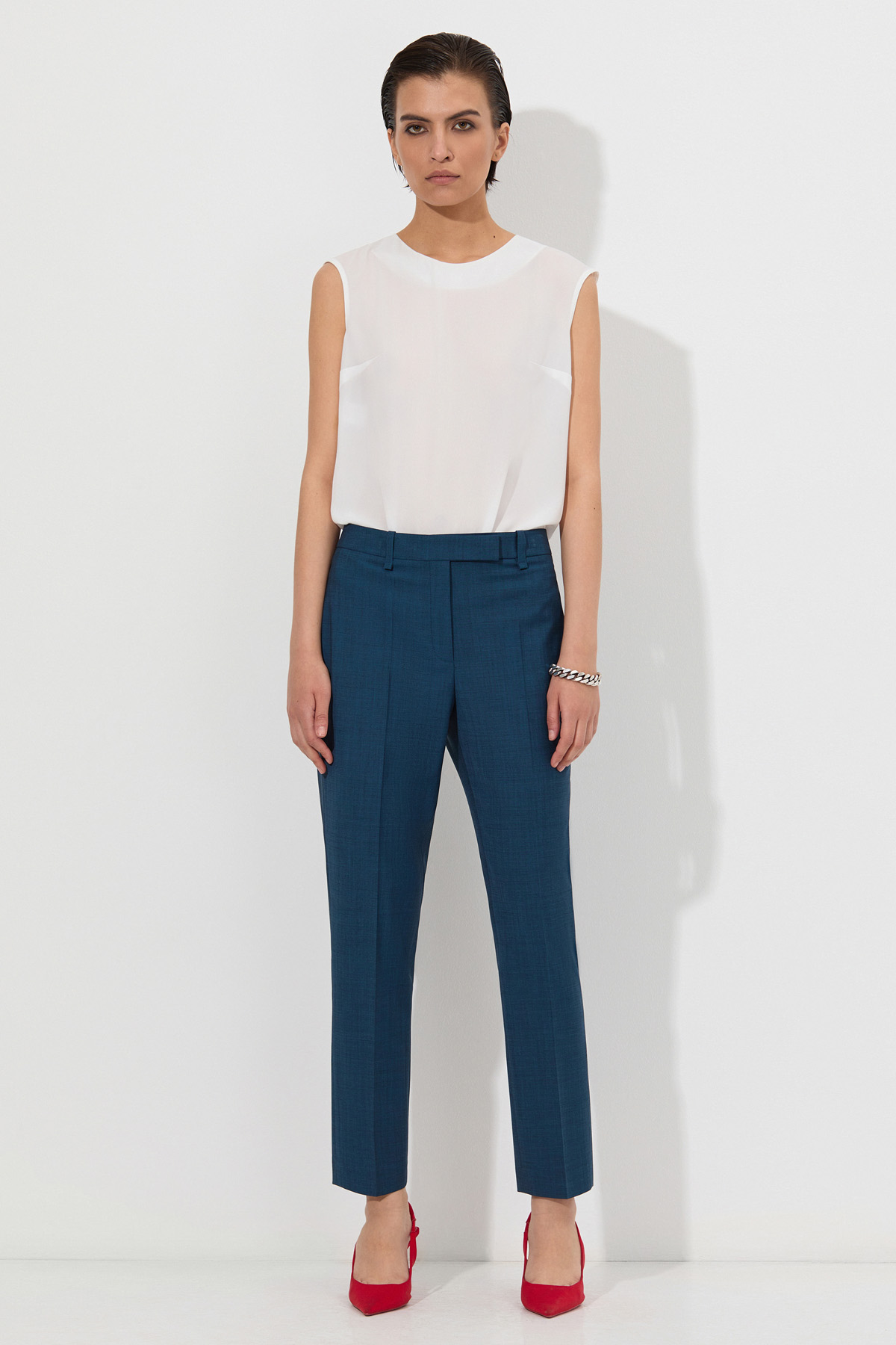 Брюки VASSA&Co, пол женский, цвет синий, фото №3