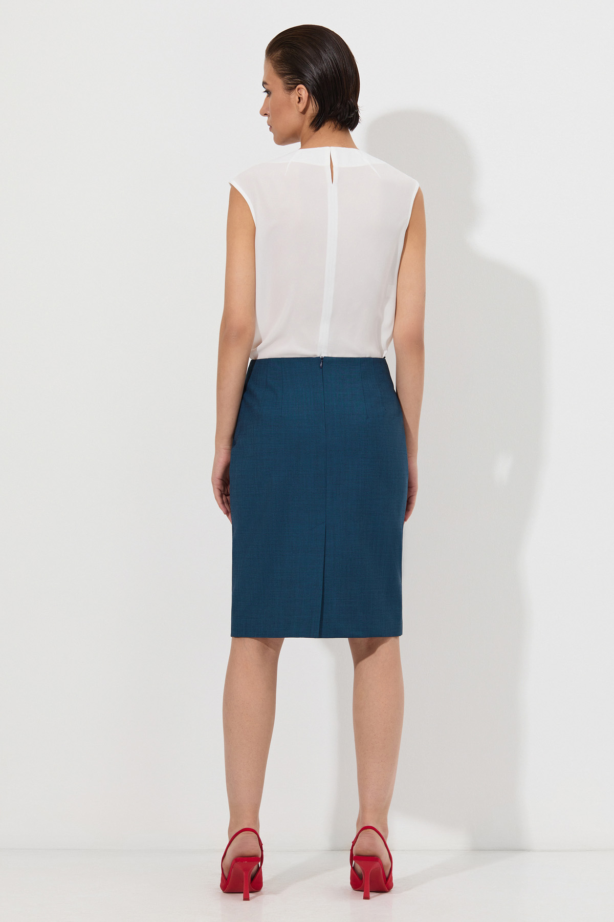 Юбка-карандаш VASSA&Co, пол женский, цвет синий, фото №4