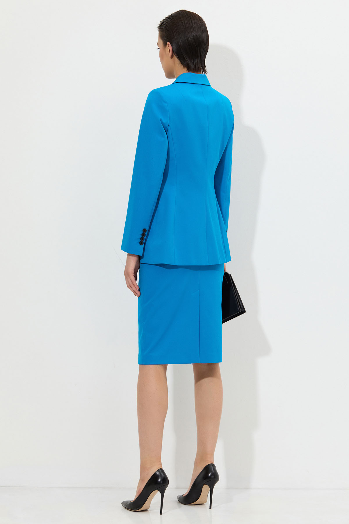 Жакет приталенного кроя VASSA&Co, пол женский, цвет голубой, фото №4