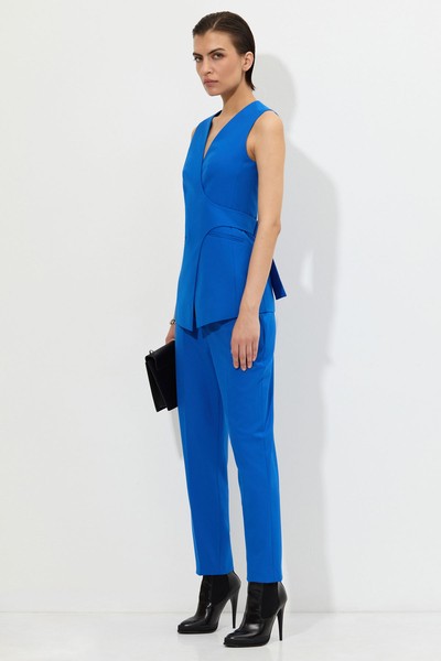 Приталенный жилет VASSA&Co, пол женский, цвет синий, фото №2