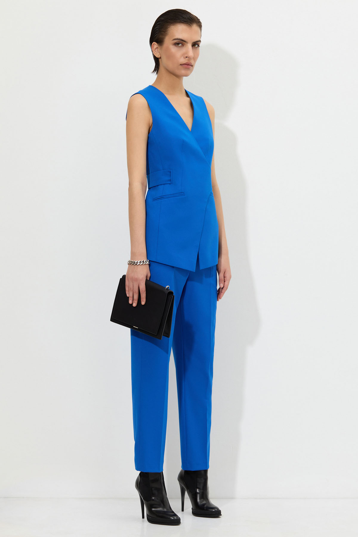 Приталенный жилет VASSA&Co, пол женский, цвет синий, фото №3