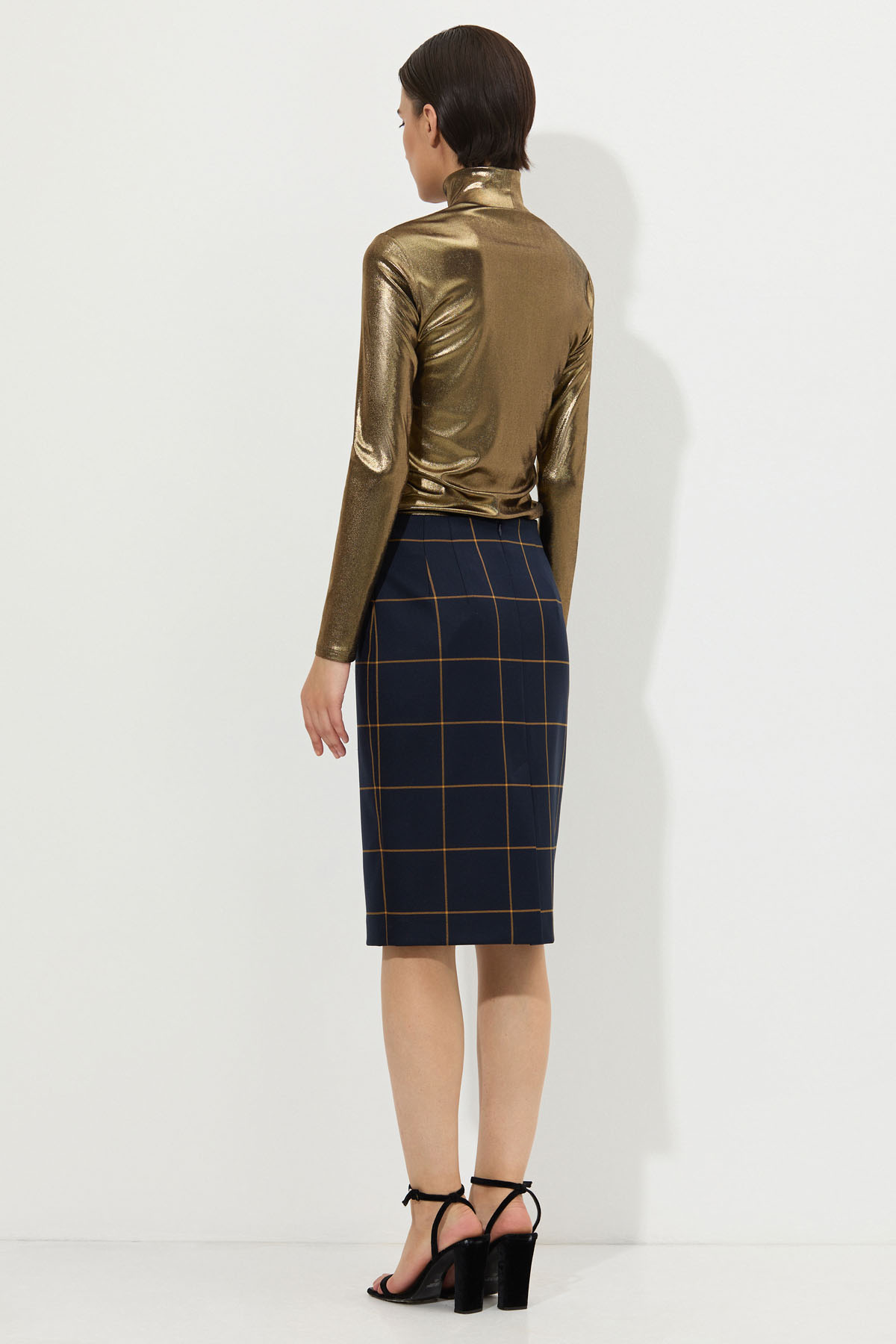 Юбка в клетку VASSA&Co, пол женский, цвет синий, фото №3