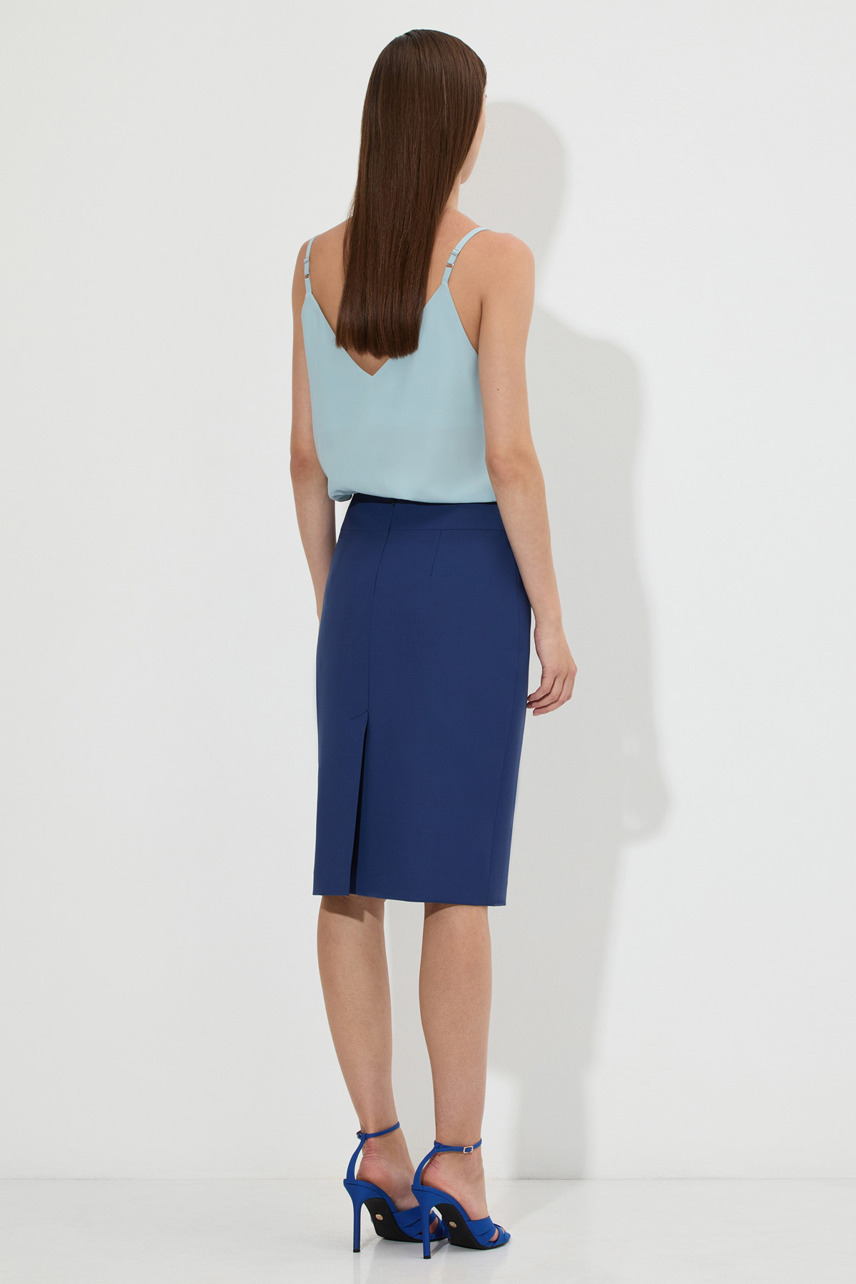 Юбка-карандаш VASSA&Co, пол женский, цвет синий, фото №4