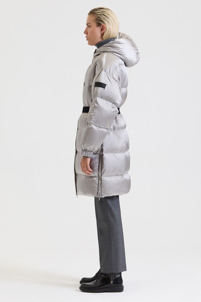 Пуховик с поясом VASSA&Co, пол женский, цвет серый, фото №3
