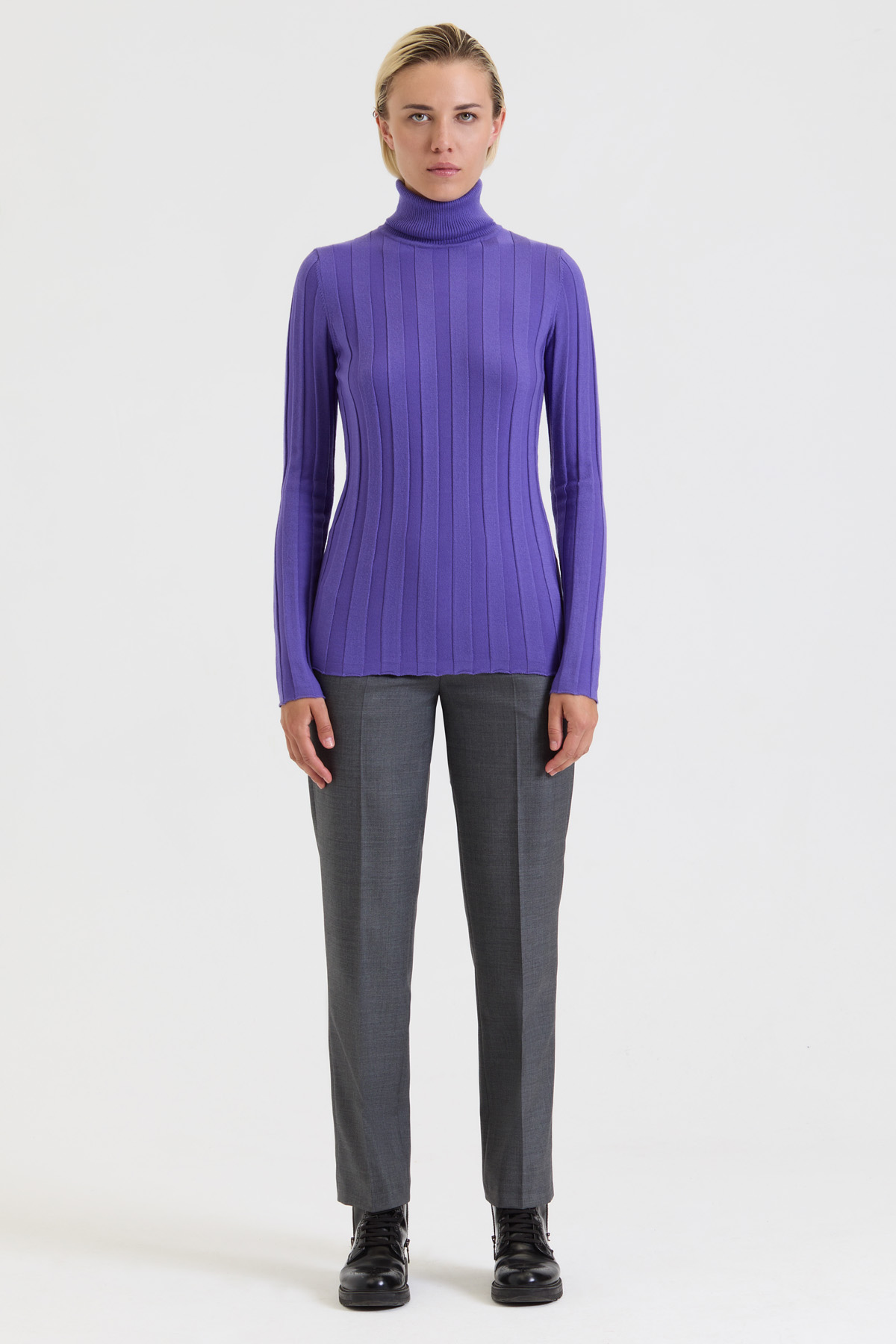 Базовая водолазка VASSA&Co, пол женский, цвет фиолетовый, фото №2