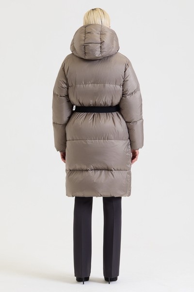 Пуховик со съемным поясом VASSA&Co, пол женский, цвет коричневый, фото №2