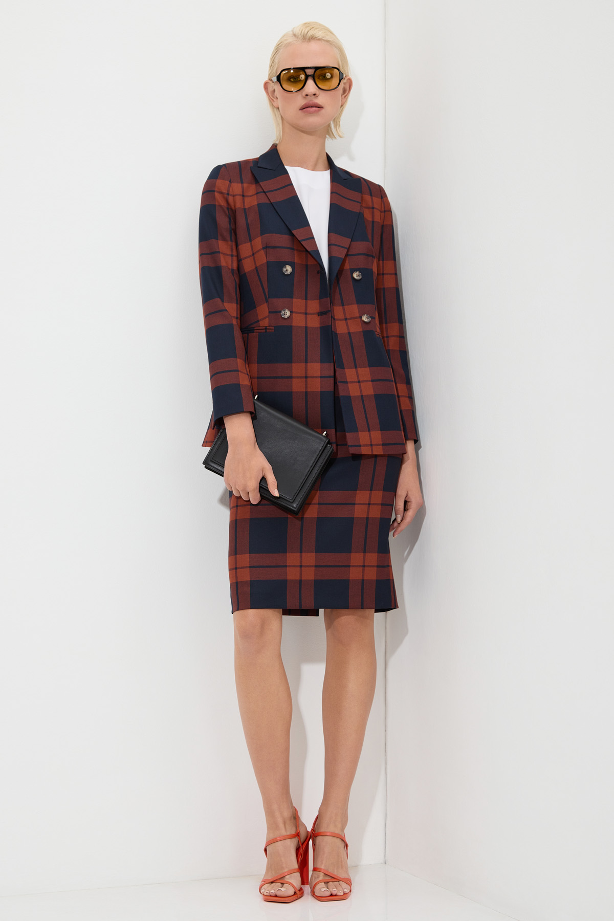 Юбка из клетчатой ткани VASSA&Co, пол женский, цвет красный, фото №2