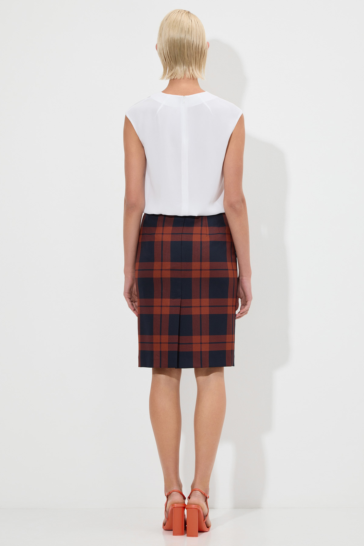 Юбка из клетчатой ткани VASSA&Co, пол женский, цвет красный, фото №5