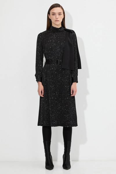 Платье с дизайнерским принтом VASSA&Co, пол женский, цвет черный, фото №3