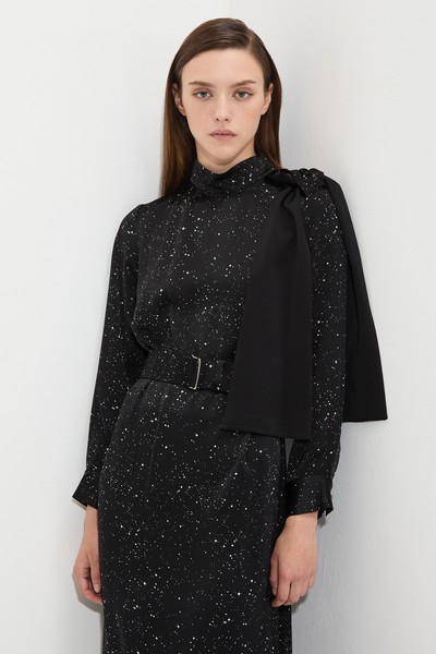 Платье с дизайнерским принтом VASSA&Co, пол женский, цвет черный, фото №2