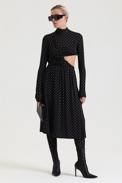 Платье с дизайнерским принтом VASSA&Co, пол женский, цвет черный, фото №4