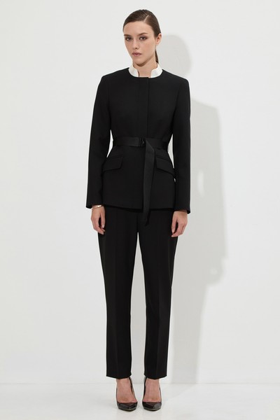 Жакет со съемным воротником VASSA&Co, пол женский, цвет черный, фото №3