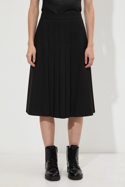 Юбка А-силуэта VASSA&Co, пол женский, цвет черный, фото №2