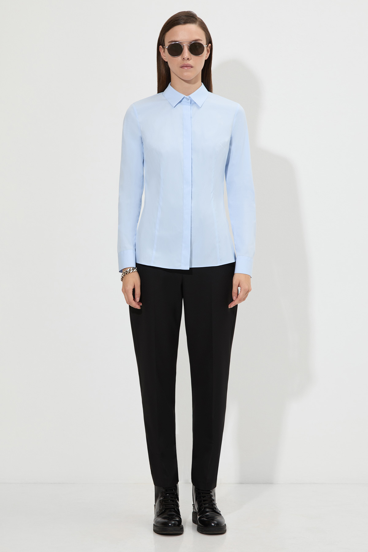 Брюки со съемной деталью VASSA&Co, пол женский, цвет черный, фото №4