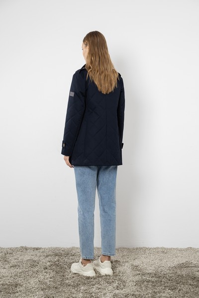 Стеганое пальто , пол женский, цвет синий, фото №7