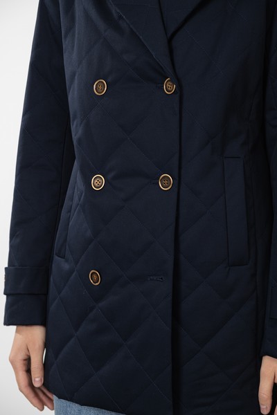 Стеганое пальто , пол женский, цвет синий, фото №5