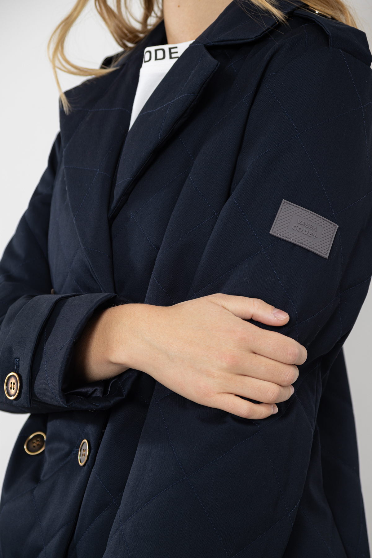 Стеганое пальто , пол женский, цвет синий, фото №6