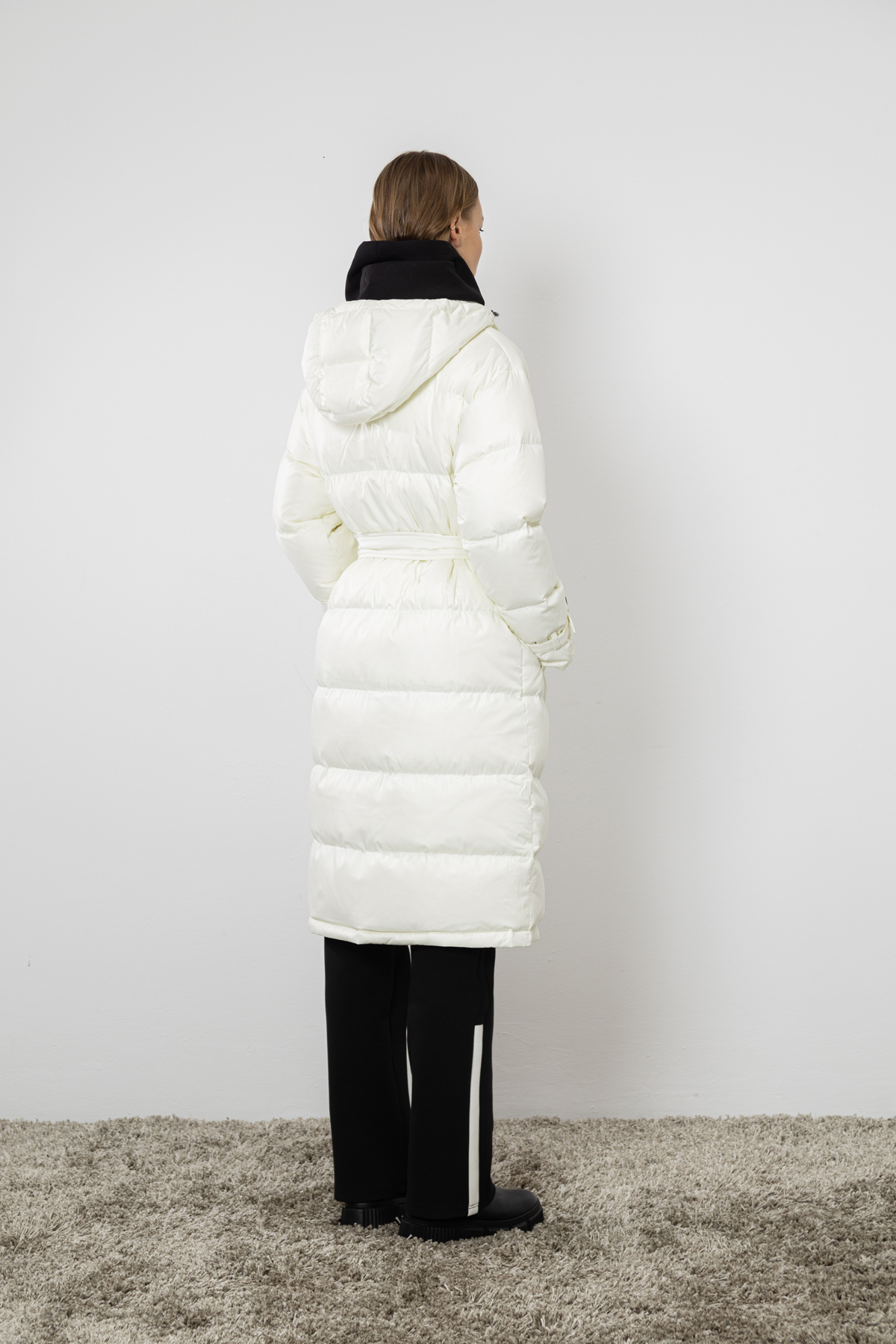 Пальто на молнии с капюшоном на кнопках VASSA CODE, пол женский, цвет белый, фото №5