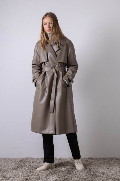 Утепленный плащ VASSA CODE, пол женский, цвет серый, фото №5