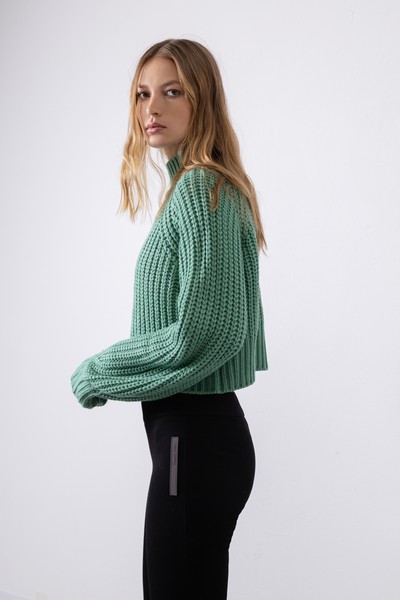 Джемпер женский VASSA CODE, пол женский, цвет зеленый, фото №2