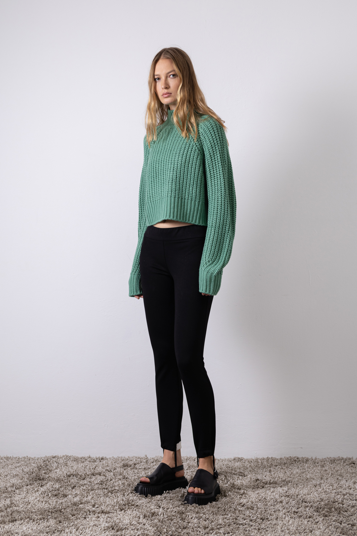 Джемпер женский VASSA CODE, пол женский, цвет зеленый, фото №3