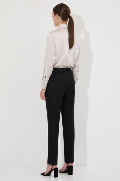 Блузка из 100% шелка , пол женский, цвет белый, фото №3