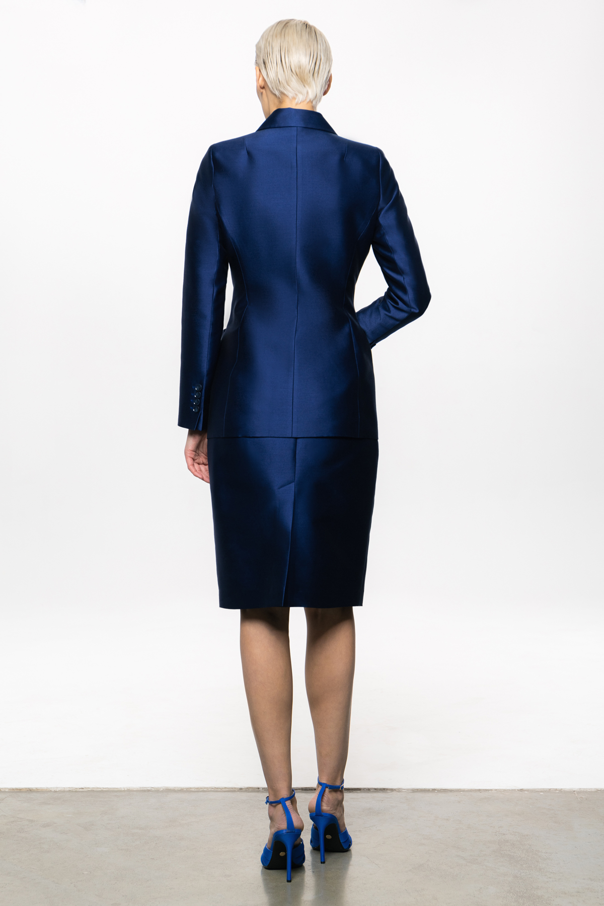 Двубортный жакет из шелка VASSA&Co, пол female, цвет синий, фото №5